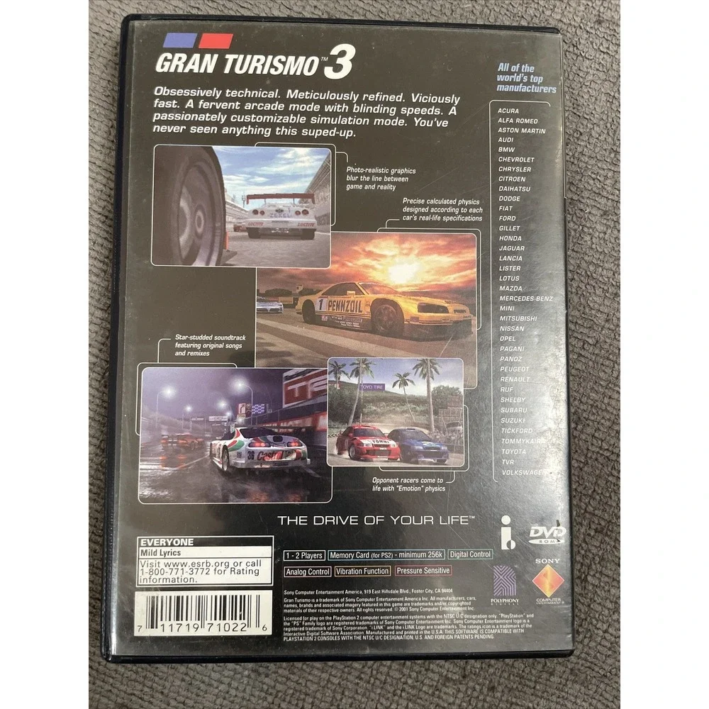 Gran Turismo 3 A-Spec PS2‎ Racing Game Sony PlayStation 2 Complete